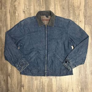Vintage 50s Wrangler Blue Bell Denim Jacket Blanket Lined Size 42 Talon Zip